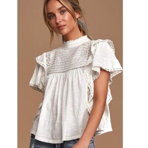 Free People Le Femme ruffle blouse